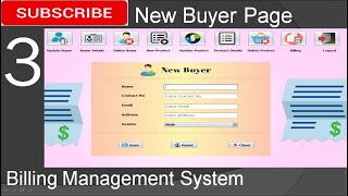 3. Billing Management System in java - New buyer Page (JFrame, Mysql Database, Netbeans IDE)
