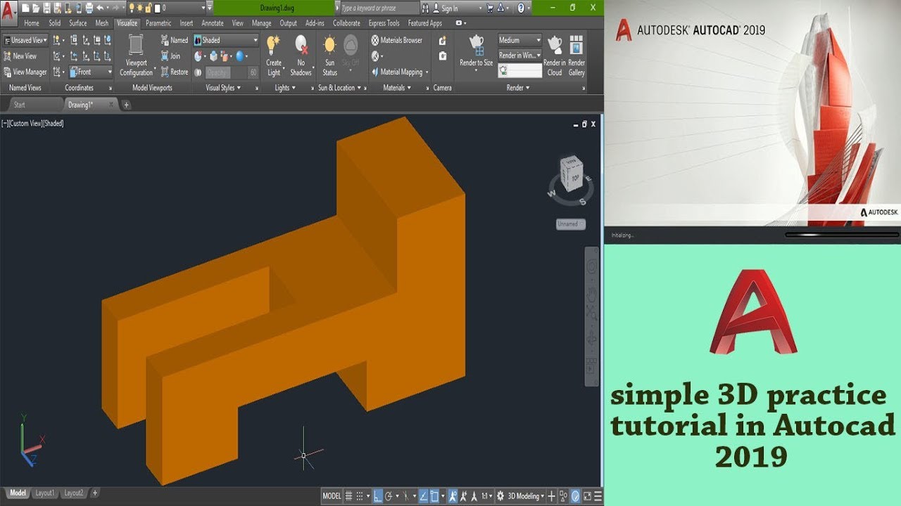 Autocad 2019 Tutorial - Best 3D Basic Practice Tutorial In Autocad 2019 ...