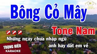 Karaoke Bông Cỏ May Tone Nam Nhạc Sống | Trọng Hiếu