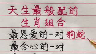 老人言：天生就是一對的生肖組合，他們相敬如賓，恩愛無比！#勵志 #勵志語錄 #人生感悟 #情感 #硬筆書法 #中文書法 #中國書法 #老人言