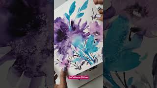 Loose Watercolour Flowers painted with a paint knife #tutorial #patreon #exclusive