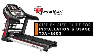 Powermax Fitness TDA-260S Treadmill - Installation & Usage Guide with Display Features