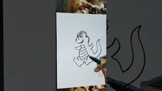 How to draw dinosaur #easy #drawing #tutorial #forkids #art #kindergarten #preschool #diy #cute