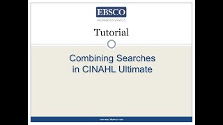 Combining Searches in CINAHL Ultimate