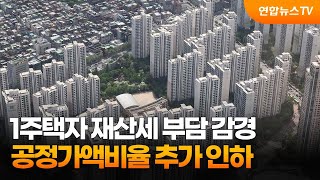 1주택자 재산세 부담 감경…공정가액비율 추가 인하 / 연합뉴스TV (YonhapnewsTV)