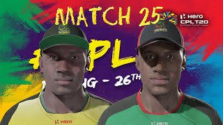 Match 25 - Jamaica Tallawahs vs St Kitts and Nevis Patriots Highlights CPL 20 Cricket 19 Game