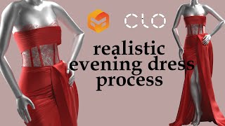 corset pleated evening dress tutorial | clo3d ,marvelousdesigner