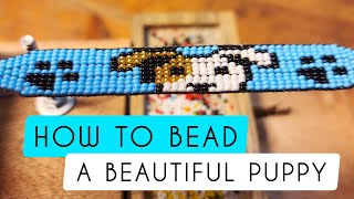 How to bead a beautiful Puppy 🐶 face step by step tutorial