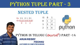 PYTHON IN TELUGU PART 14 - NESTED TUPLE IN PYTHON TELUGU | NESTED TUPLE IN TELUGU |