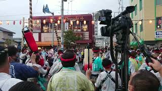 潮来祇園祭礼(2022.8.6. 中日) 駅前にてあやめ、大塚野、八丁目、濵町4ケ町合同踊り