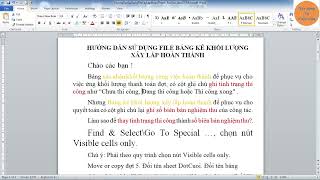 BẢNG KÊ KHỐI LƯỢNG XÂY LẮP HOÀN THÀNH, đổi tình trạng thi công ở cột ghi chú thành SỐ BIÊN BẢN N.THU