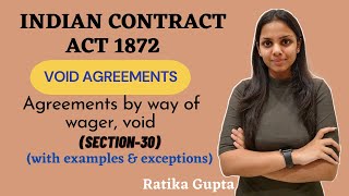 VOID AGREEMENTS | AGREEMENTS BY WAY OF WAGER, VOID | SECTION-30 (Contract Act 1872)