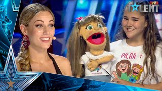 La niña ventrílocua y su peculiar amiga PILI PILONCHA | Audiciones 1 | Got Talent España 2021