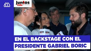 El presidente Gabriel Boric llega a "Juntos, Chile Se Levanta"