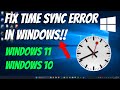 How To Fix Internet Time Sync Error