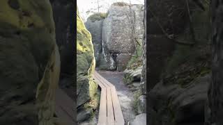 Stone massive cut and melted monoliths in Poland close to Andrspach