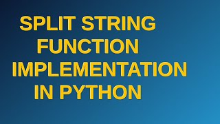 Codereview: Split String Function Implementation in Python