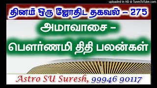 அமாவாசை – பௌர்ணமி திதி பலன்கள் | #275 | Astro Suresh | Tamil Jothidam