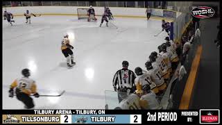 WOSHL HIGHLIGHTS 2022-23 - Tillsonburg Thunder at Tilbury Bluebirds - Sat, Feb 4th 2023