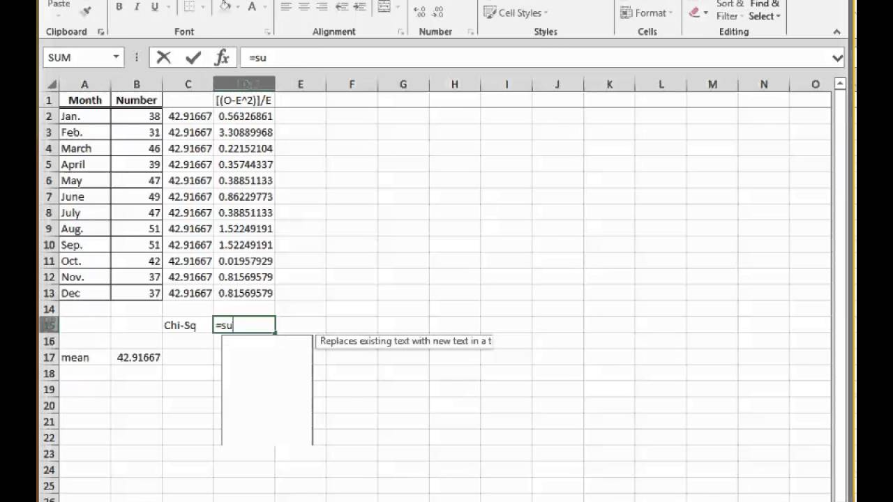 Conducting A Goodness Of Fit Test In MS Excel - YouTube