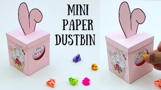 DIY MINI PAPER DUSTBIN / Paper Crafts For School / Paper Craft / Easy Paper Trash bin / Organizer