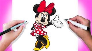 How To Draw Minnie Mouse | Tutorial Easy