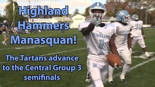 Highland 32 Manasquan 7 | Central Group 3 Quarterfinal | Avant Stewart + Angelo Rodriguez 2 TDs!