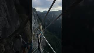 The Via Ferrata at Qixing Mountain has a total length of 168 meters for the sky ladder.