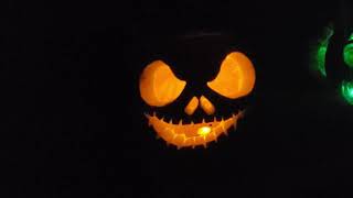 Pumpkin carving. No stencils. Disney's jack skellington and Stitch