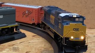 Testing my new DCC++EX setup with my new HO Walthers DCC CSX SM70ACE Locomotive