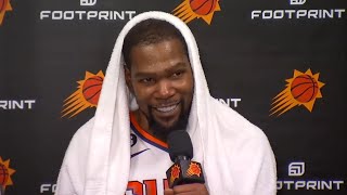Kevin Durant reacts to his debut with the Phoenix Suns
