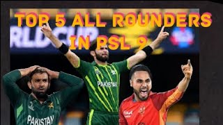 top 5 dangerous all rounders in psl 9 🔥 (2024)