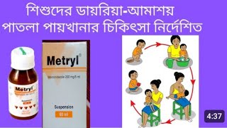 Metryl Oral Suspension শিশুদের ডায়রিয়া আমাশয় এবং পাতলা পায়খানার  চিকিৎসা নির্দেশিত metronidazole