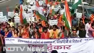 Day after students' march, ABVP's counter protest