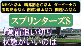 スプリンターズステークス2024　1週前追い切り　状態良さそうな馬、多い。