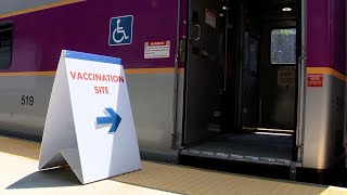 MBTA's 'Vax Express' train makes stop at South Station in Boston