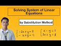 Solving System System of Linear Equations by Substitution Method