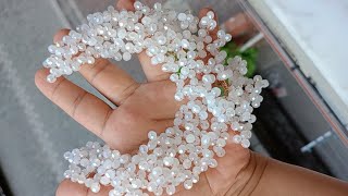 crystal bead detailed flexible flashy bridal crown hair accessory making / diy