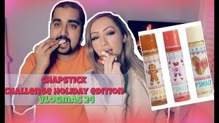 CHAPSTICK CHALLENGE HOLIDAY EDITION | VLOGMAS DAY 24