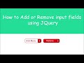How to Add or Remove input fields using Jquery | Jquery Clone | AppendTo