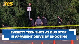 Everett teen shot at bus stop in apparent drive-by shooting