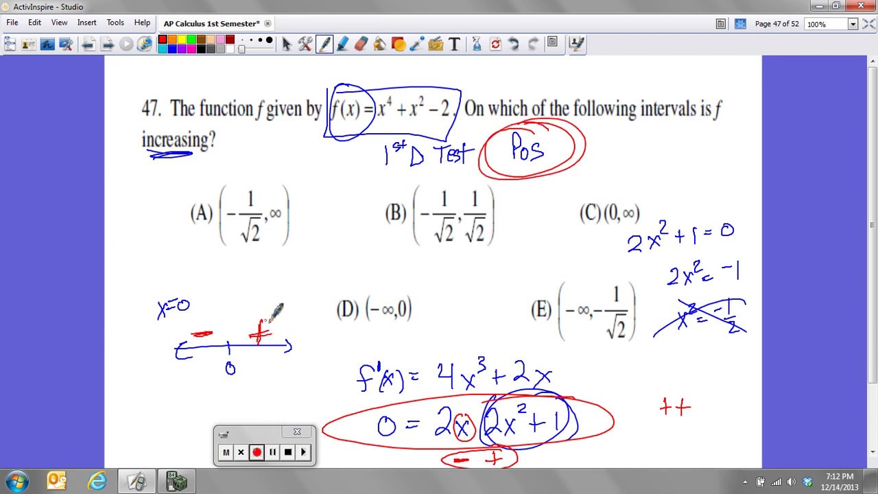 AP Calc AB | 1st Semester Final Review - Part 1 - Q47 - YouTube