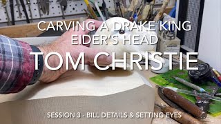 King Eider Drake Head Carving Session 3 - Bill Details \u0026 Eyes