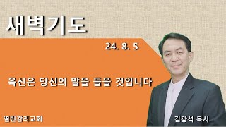 육신은 당신의 말을 들을 것입니다(240805 새벽)