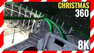 Snowy Christmas VR 360° Roller Coaster in 8K - POV 360 3D Videos Split Screen Virtual Reality Ride