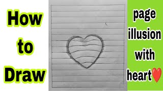 How to draw page illusion with heart❤️ #viral #art #trending #drawing