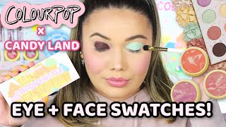 COLOURPOP LAND EYE + FACE SWATCHES! Full Candy Land Collection!