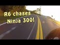 Yamaha R6 chases Ninja 300!