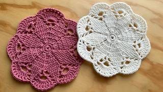 TUTORIAL 🌟 Tapete Posavasos con Motivo de Flor / Carpeta a crochet ❤️