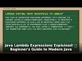 Java Lambda Expressions EXPLAINED! 🚀 Modern Java for Beginners in 5 Mins